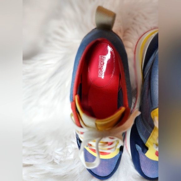 Michael Kors Maddy Mesh Trainer sneakers, Blue/yellow, Size 8 - Picture 3 of 10